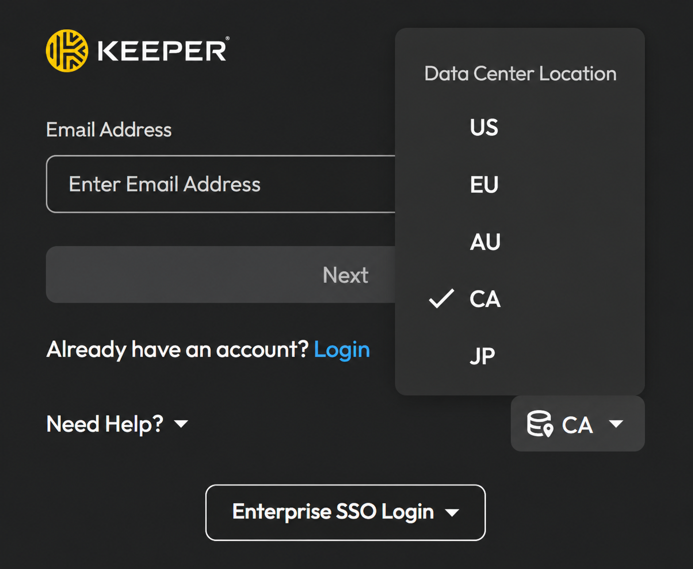 Keeper account creation - use a demonstration email